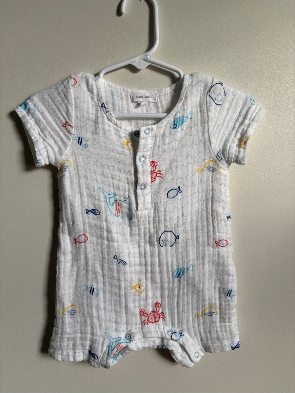 Angel dear summer beach romper size 6-12 month NWOT